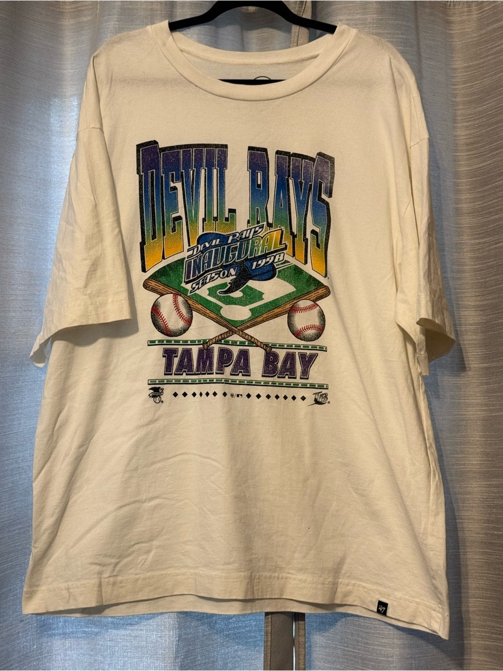 47 Adult Tampa Bay Rays x White Foundation Graphic Retro T-Shirt Sz XXL EUC